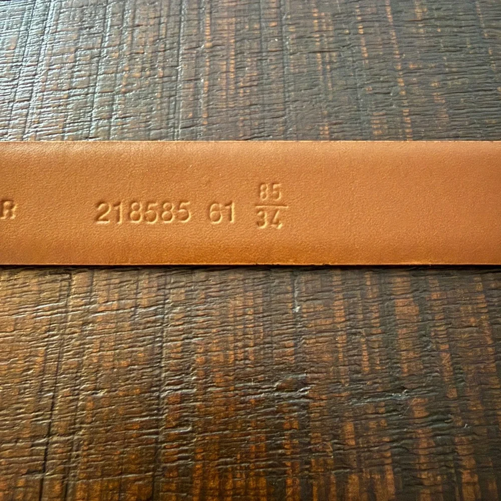 Christian Dior Belt 34 Burgundy Brown Vintage Split Leather Made in Spain 218585